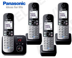 Bezdrtov telefon Panasonic KX-TG6821FXB QUATTRO